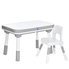 Детский столик M 6320-11 серый со стульчиком